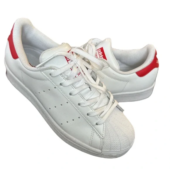ADIDAS Stan Smith VS Superstar White and Red Sneakers EUC